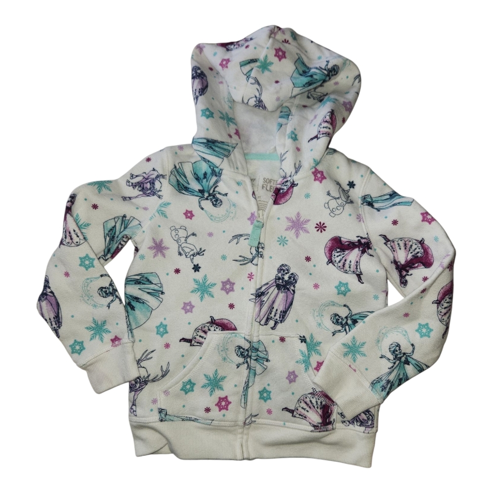 Disney Frozen Kids Hoodie - White with Purple and Blue Accents